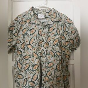 Goodfellow & Co Men's Leaf Print Shirt - Green and Orange